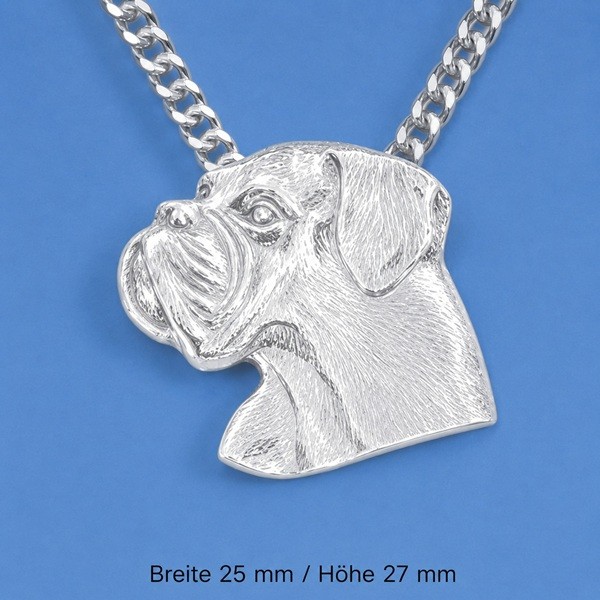 Boxer Hunde Kopf Silber