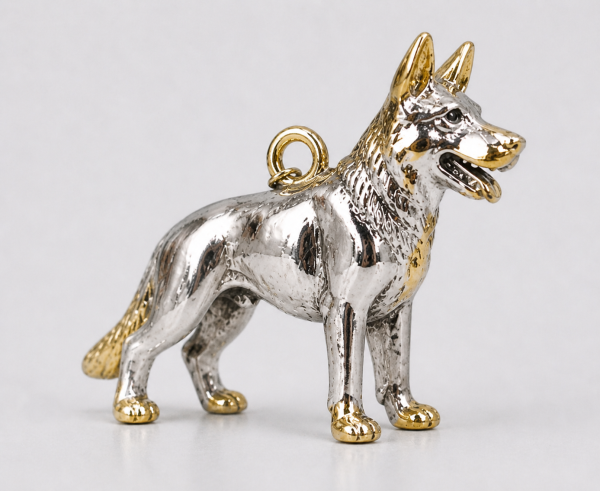 Anhänger Schäferhund Bicolor Silber Gold